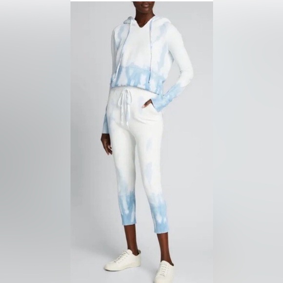 NILI LOTAN Nolan set of Sky Blue Tie-Dye Sweatshirt and Pants size S - Picture 1 of 7